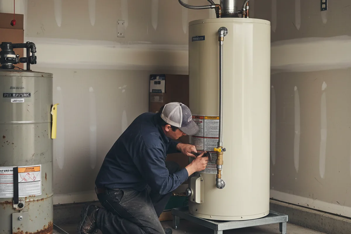 Water heater and shutoff valve replacement in Forney